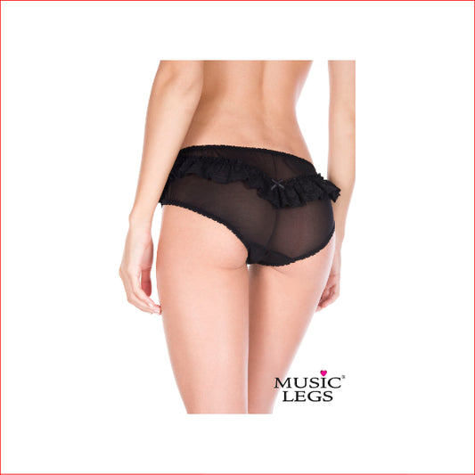 Crotchless Mesh Panty Ruffle Panel S/M