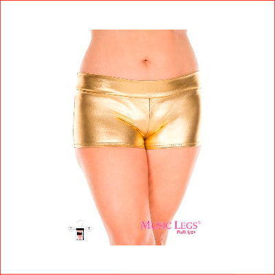 Booty Shorts Gold Plus Size