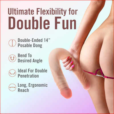 Dr Skin Plus 14" Posable Double Dong
