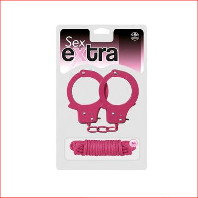 Sex Extra Metal Cuffs & Love Rope Pink