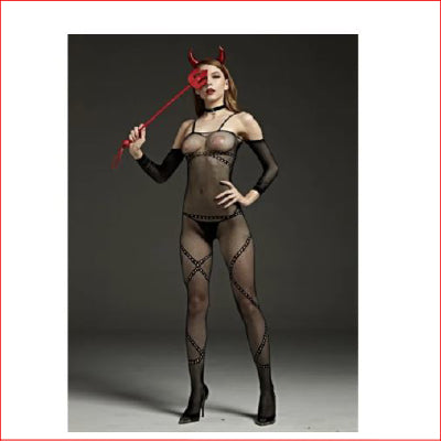 Devil Spaghetti Strap Bodystocking OS