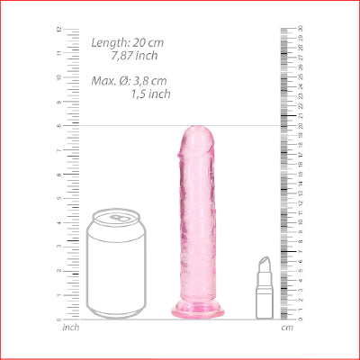 Crystal Clear 7" Straight No Balls - Pink