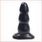 Tripple Ripple Butt Plug Black Medium