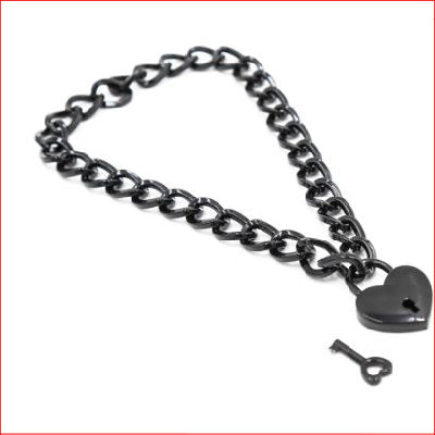 Box Chain Collar with Heart Lock
