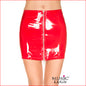 Vinyl Zip Up Skirt Red