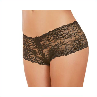 Dreamgirl 1326 Open Crutch Black  Lace Panty