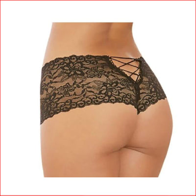 Dreamgirl 1326 Open Crutch Black  Lace Panty