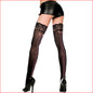 Silicone Lace Top Opaque Bow Backseam