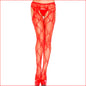 Bow Lace Suspender Hose Red One Size