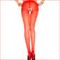 Crotchless Sheer Pantyhose Red