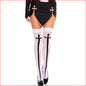Gothic Cross Thigh High White