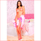 Fence Net Spaghetti Strap BodyStocking Pink