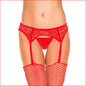 Lace Adjustable Garterbelt Red OS