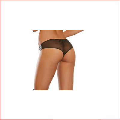 Faux Leather Zip Panty Blk XLarge