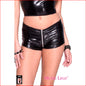 160 Wetlook Zip up Shorts Large Black