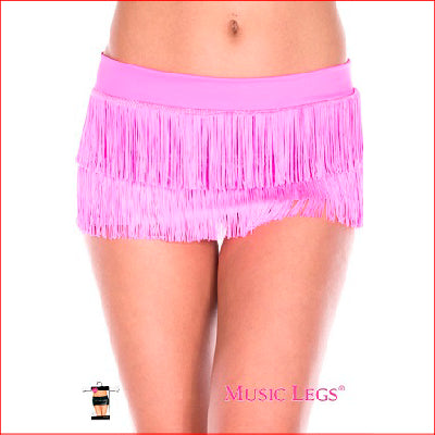 Fringed Mini Skirt Hot Pink