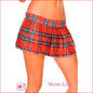 School Girl Skirt Plaid Red ML