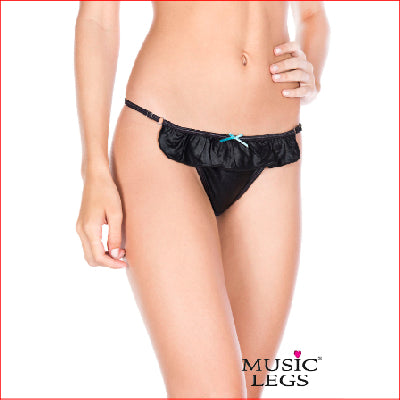 Satin Front Panel Adjustable G-String OS