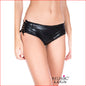 Wet Look Side Lace Up Crothless Black Large