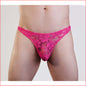 Mens Lace Thong Hot Pink S/M