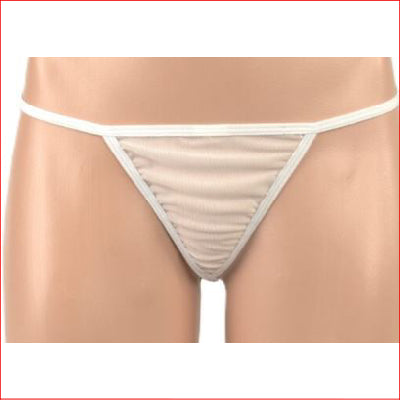 181 Jewel Back G-String White Medium