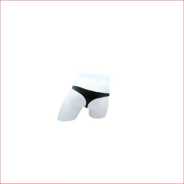 Wet Look Studded Thong Black S/M