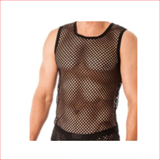2310 Mens Mesh Singlet Black Medium