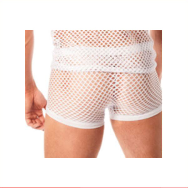 2310b Mens Mesh Boxer White Large