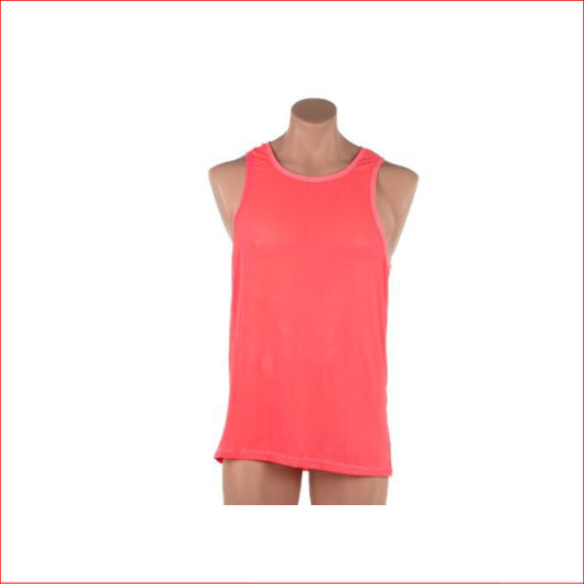 2318 Mens Fluro Singlet Large Hot Pink