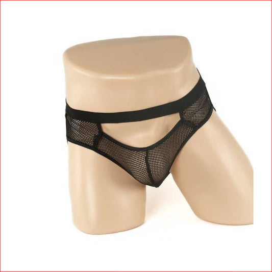 232 Mens Mesh JockStrap Black Large