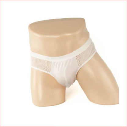 234 Mens Mesh Bumless Brief White Medium
