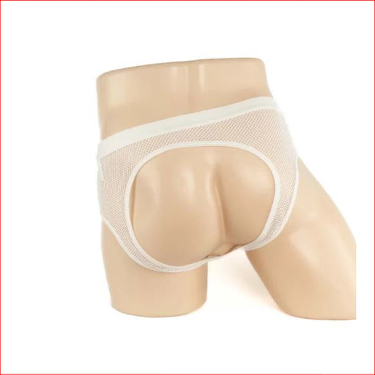 234 Mens Mesh Bumless Brief White Medium