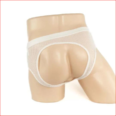 234 Mens Mesh Bumless Brief White Large