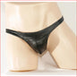 242 Mens Wetlook G-String L Black