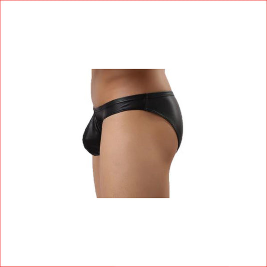 243 Mens Wetlook Brief Large Black