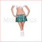 School Girl Skirt Plaid Green M/L