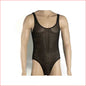 255 Mens Mesh Bodysuit Black Medium