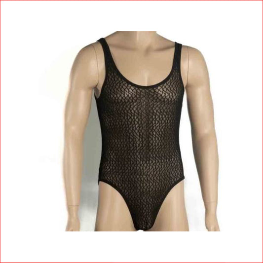 255 Mens Mesh Bodysuit Black Medium