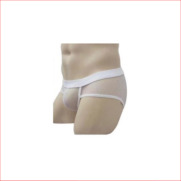 258 Mens Mesh Boxer White Medium