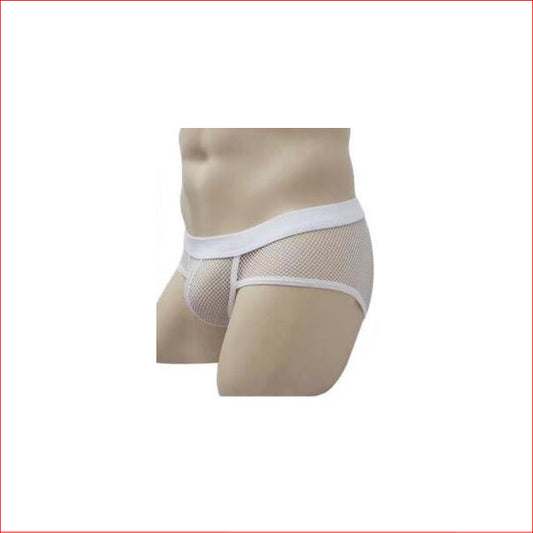 258 Mens Mesh Boxer White Medium