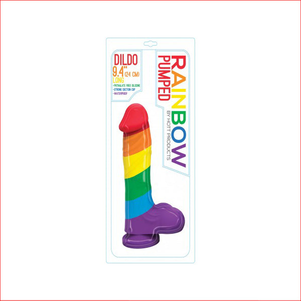 Rainbow Silicone Dildo 9"