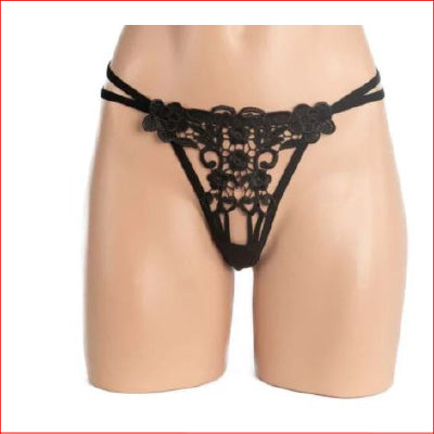 345 Floral G-String Black OS