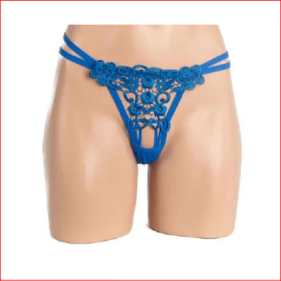 345 Floral G-String Blue OS