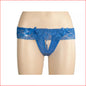 Crutchless Pearl G-String Blue O/S