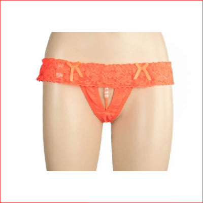 Crutchless Pearl G-String Orange O/S