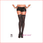 4742 Satin Bow Opaque Thigh High Black with  Black Bow