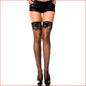 Satin Bow Sheer Thigh High Black
