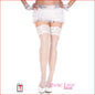 Sheer Lace Top Stay Up White Plus