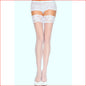 Sheer Lace Top Stay Up White OS