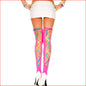 4210 Rainbow Lace Up Thigh High